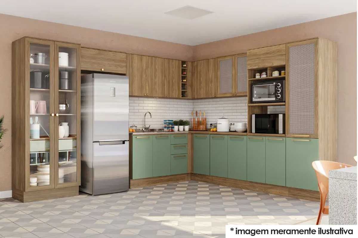 Balcão Cozinha Kappesberg c/Tampo Botanic M625 Canto Reto c/1 Porta 98cm