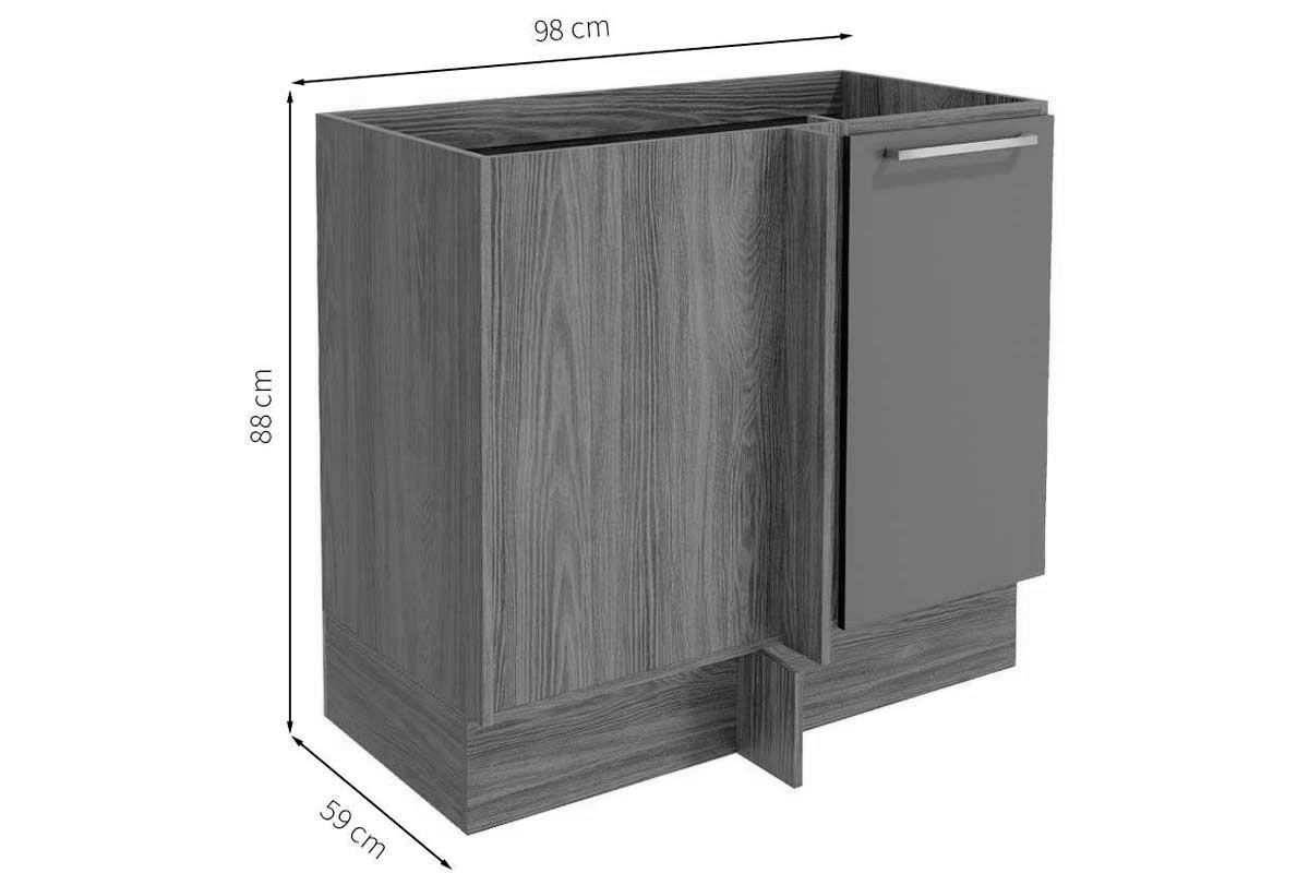 Balcão Cozinha Kappesberg c/Tampo Botanic M625 Canto Reto c/1 Porta 98cm