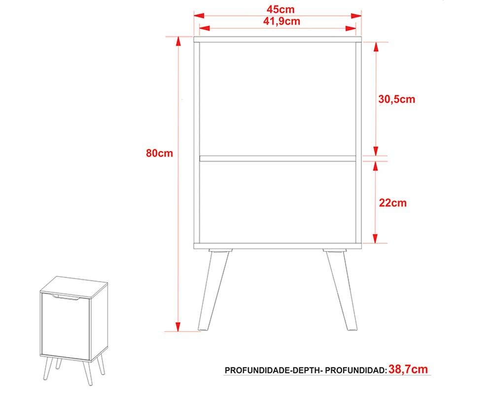 Gabinete Banheiro c/Pés BN3641 s/ Cuba c/1 Porta 45cm Tecno Mobili Gabinete Banheiro c/Pés BN3641 s/ Cuba c/1 Porta 45cm Tecno Mobili