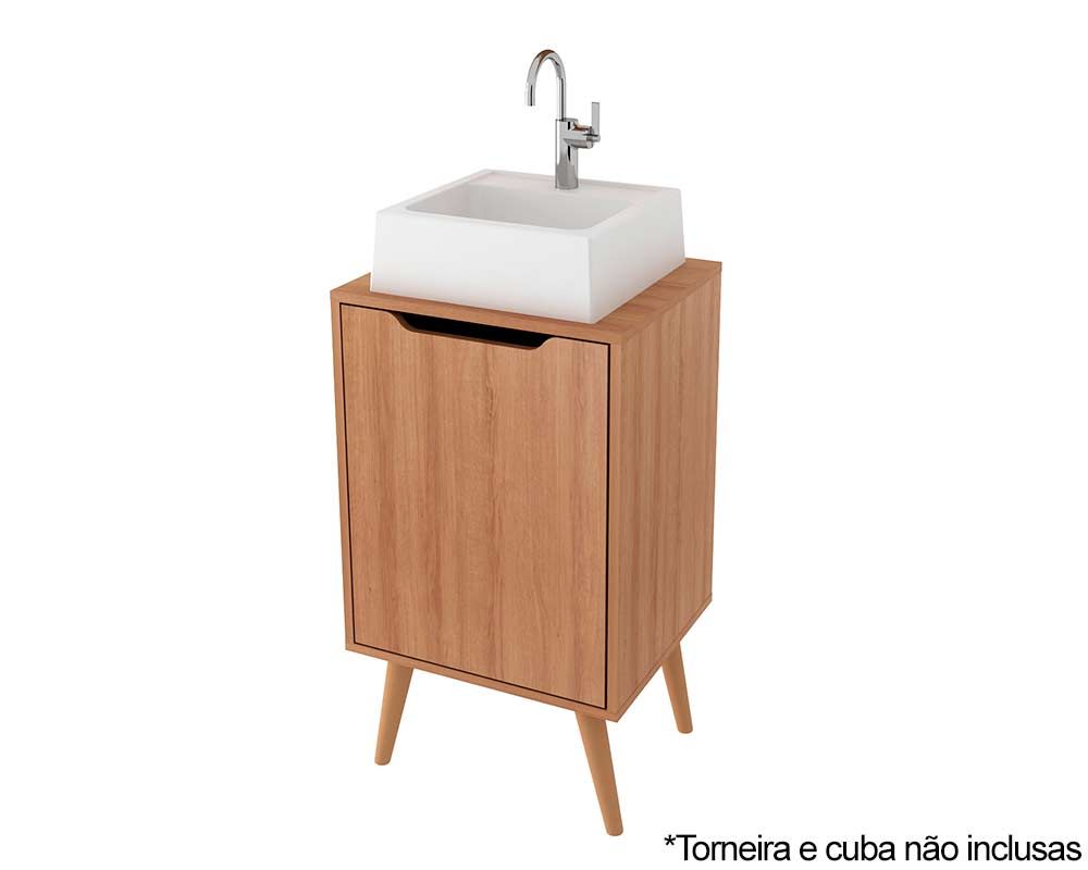Gabinete Banheiro c/Pés BN3641 s/ Cuba c/1 Porta 45cm Tecno Mobili Gabinete Banheiro c/Pés BN3641 s/ Cuba c/1 Porta 45cm Tecno Mobili
