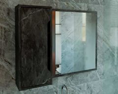 Armário de Banheiro c/Espelho BN3645 80x60cm Tecno Mobili - Mármore Lunar