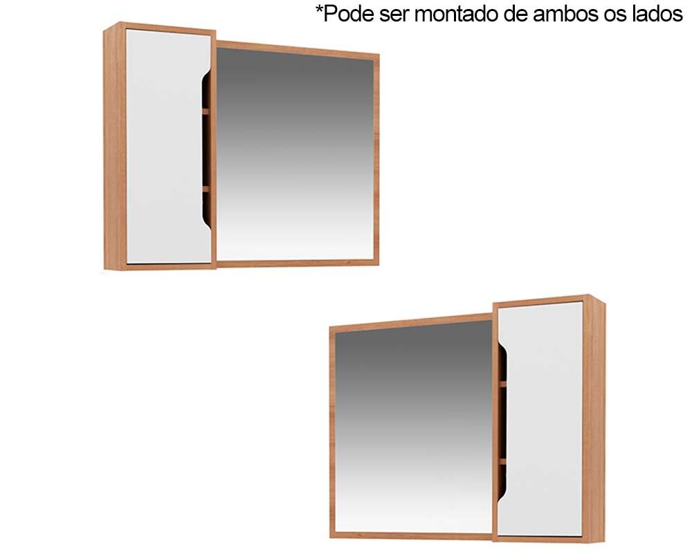 Armário de Banheiro c/Espelho BN3645 80x60cm Tecno Mobili