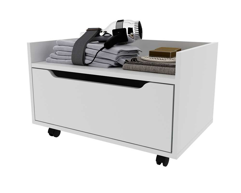 Gabinete Banheiro Suspenso c/Rodizio BN3647 s/ Cuba c/1 Gaveta 60cm Tecno Mobili