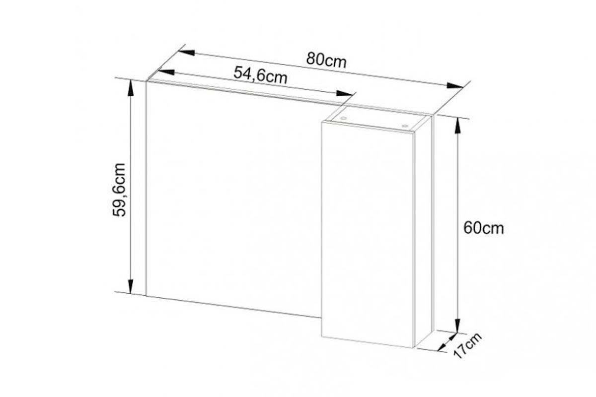 Conjunto Banheiro Balcão Suspenso BN3607 s/Cuba 60cm e Armário c/Espelho BN3602 Tecno Mobili