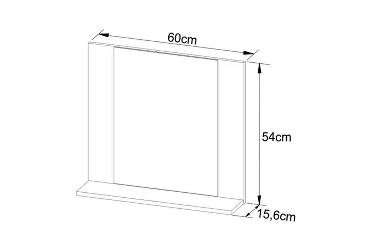 Conjunto Banheiro Balcão Suspenso BN3607 s/ Cuba 60cm e Armário c/Espelho BN3610 Tecno Mobili