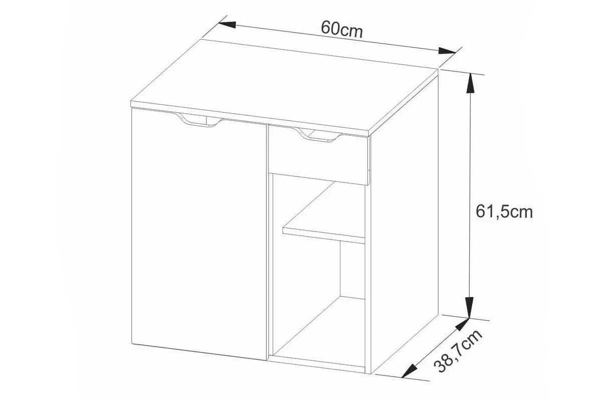 Conjunto Banheiro Balcão Suspenso BN3605 s/ Cuba 60cm e Armário c/Espelho BN3610 Tecno Mobili