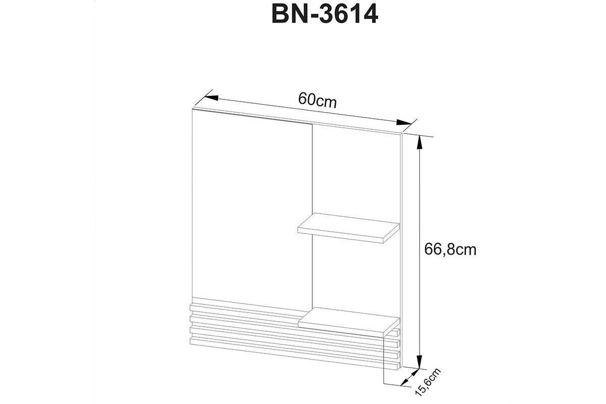 Conjunto Banheiro Balcão Suspenso BN3613 s/ Cuba 60cm e Armário c/Espelho BN3614 Tecno Mobili