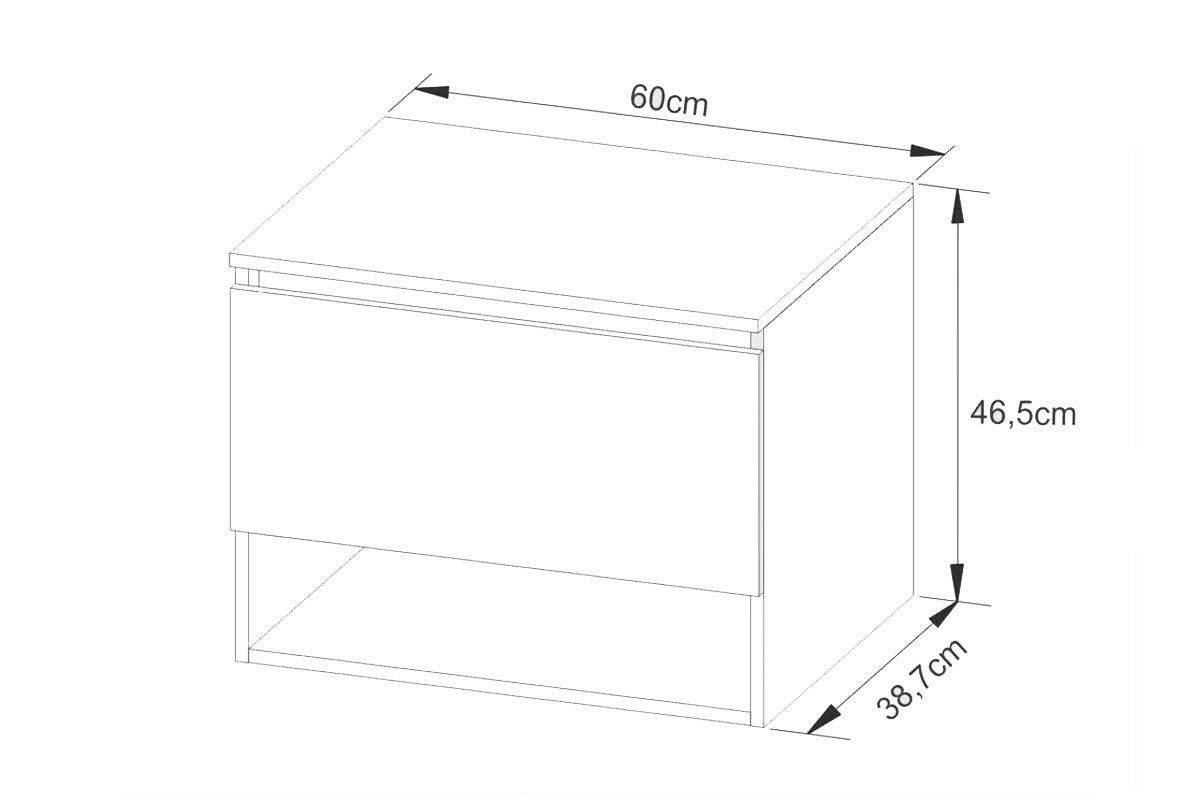 Conjunto Banheiro Balcão Suspenso BN3606 c/Cuba BN3600 60cm Tecno Mobili