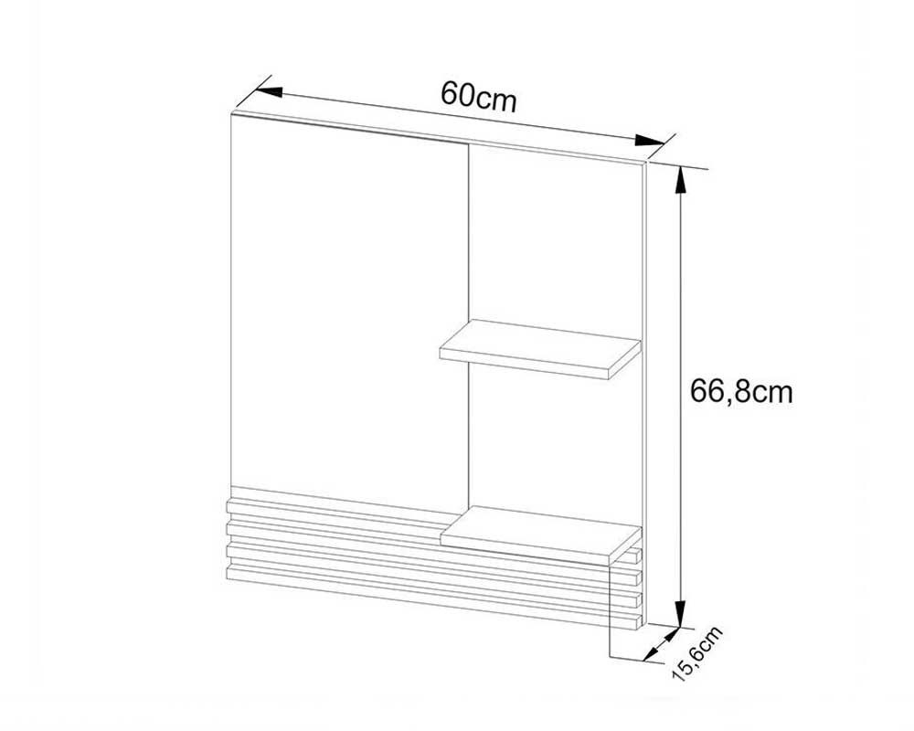 Conjunto Banheiro Balcão Suspenso BN3601 s/ Cuba 80cm e Armário c/Espelho BN3614 60cm Tecno Mobili