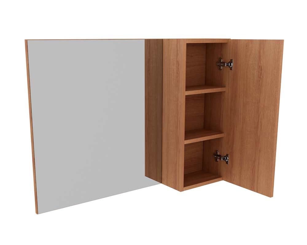 Conjunto Banheiro Balcão c/Rodizios BN3603 s/ Cuba 80cm e Armário c/Espelho BN3602 Tecno Mobili