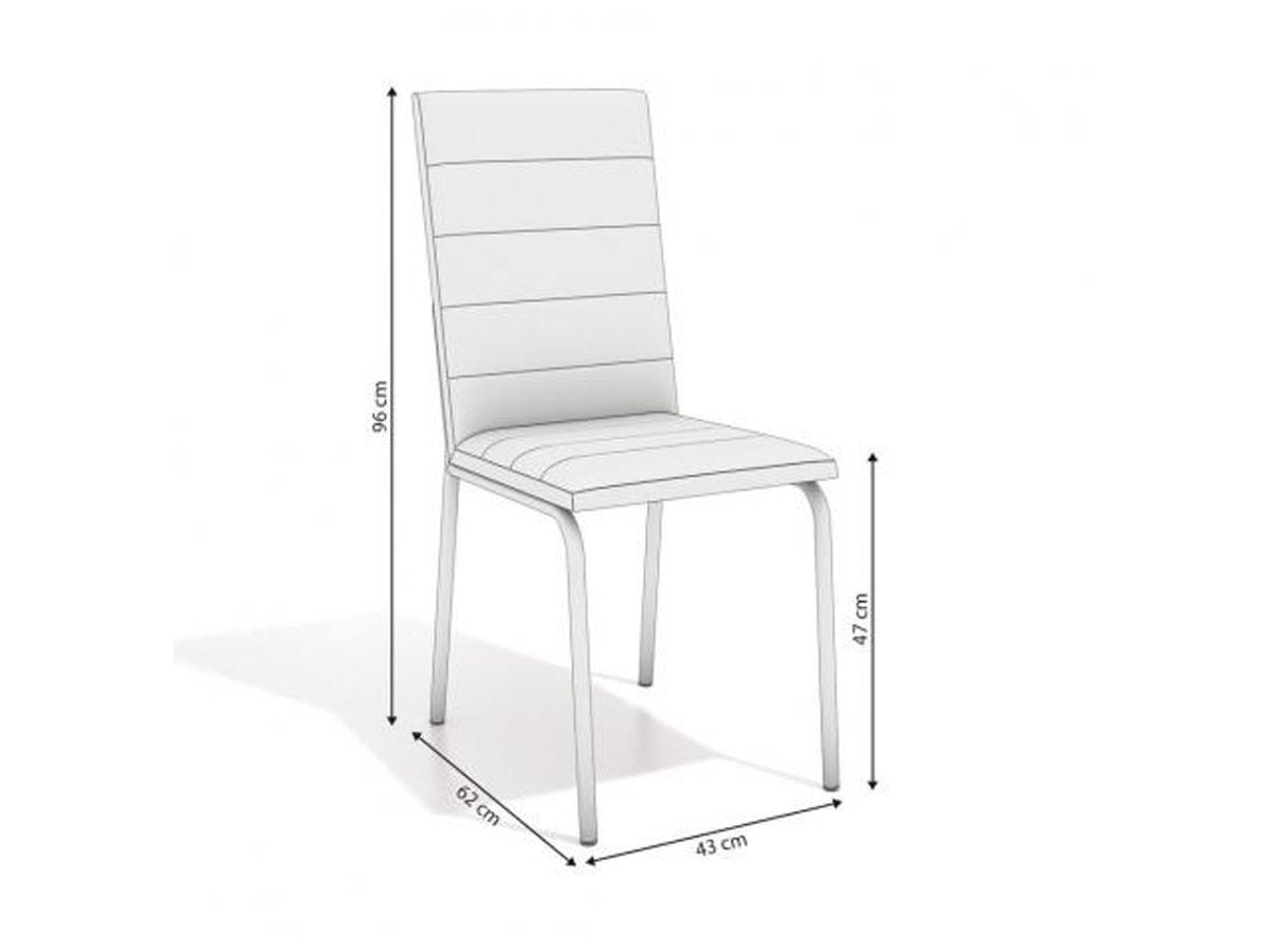 Sala Jantar Mesa Reno c/ Tampo de Madeira 160cm e 6 Cadeiras Amsterdã - Kappesberg