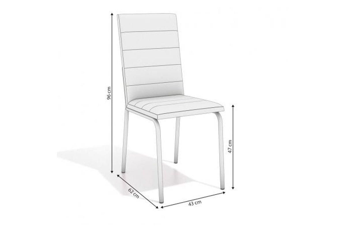Sala Jantar Mesa Volga c/ Tampo de Madeira 90cm e 4 Cadeiras Amsterdã - Kappesberg