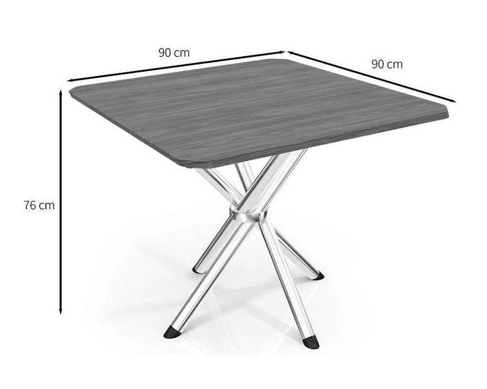 Sala Jantar Mesa Volga c/ Tampo de Madeira 90cm e 4 Cadeiras Portugal - Kappesberg