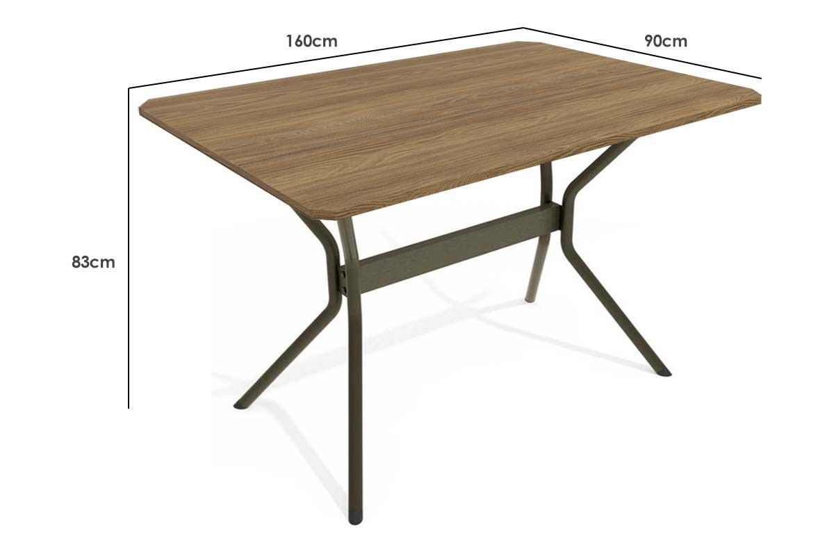 Mesa Jantar Loire c/ Tampo 1,60cm Kappesberg