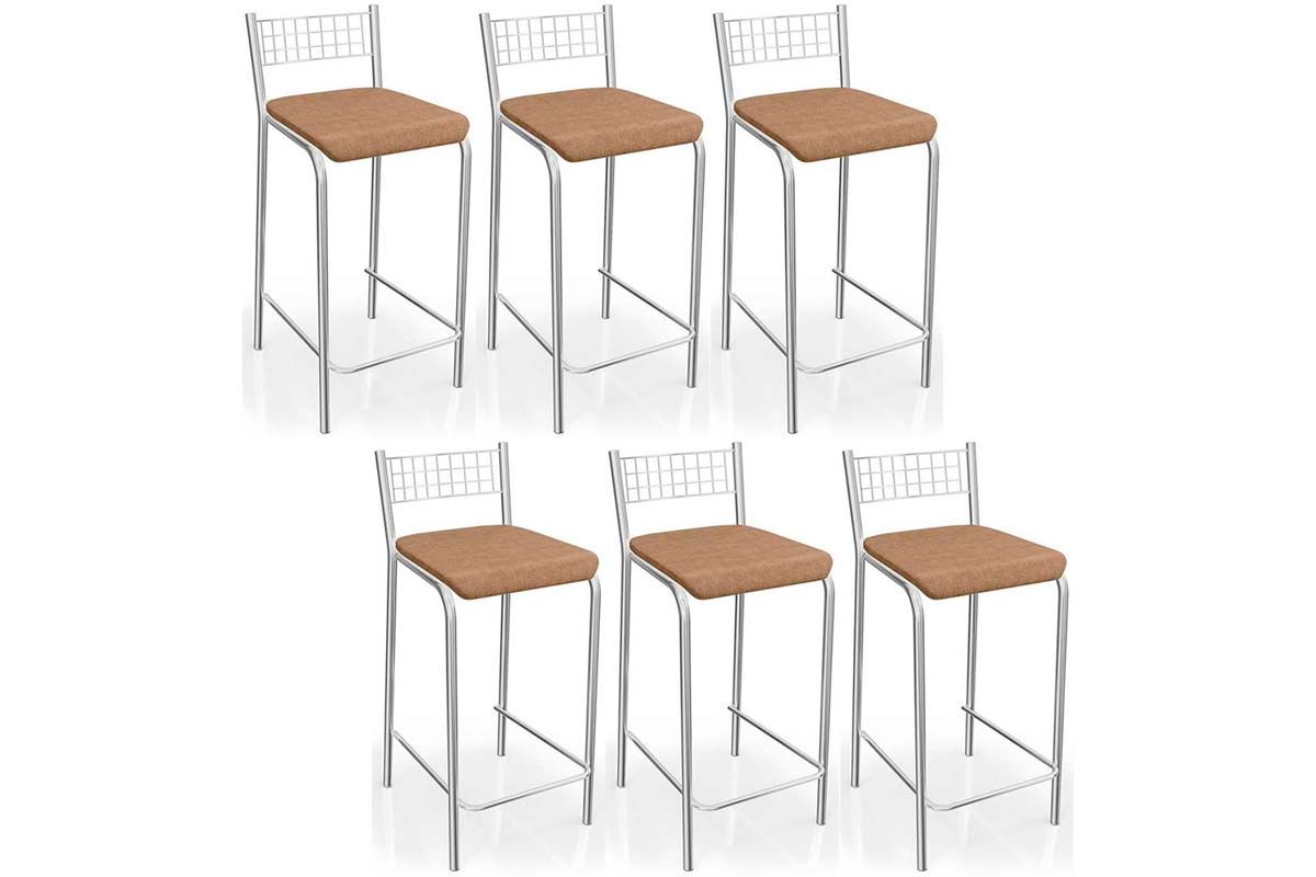 Banqueta Sala de Jantar Zurique B605 Kit 6 Un Kappesberg