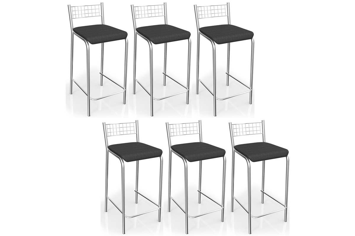 Banqueta Sala de Jantar Zurique B605 Kit 6 Un Kappesberg