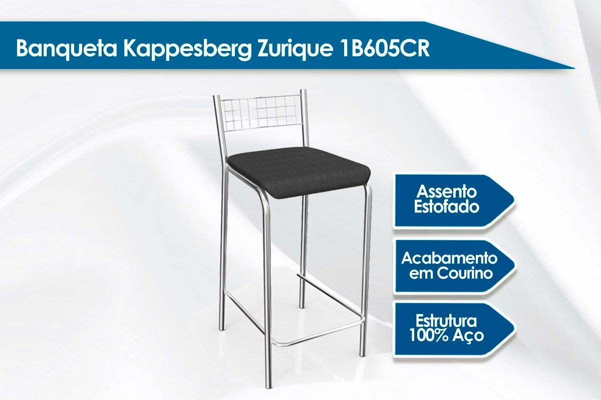 Banqueta Sala de Jantar Zurique B605 Kit 6 Un Kappesberg