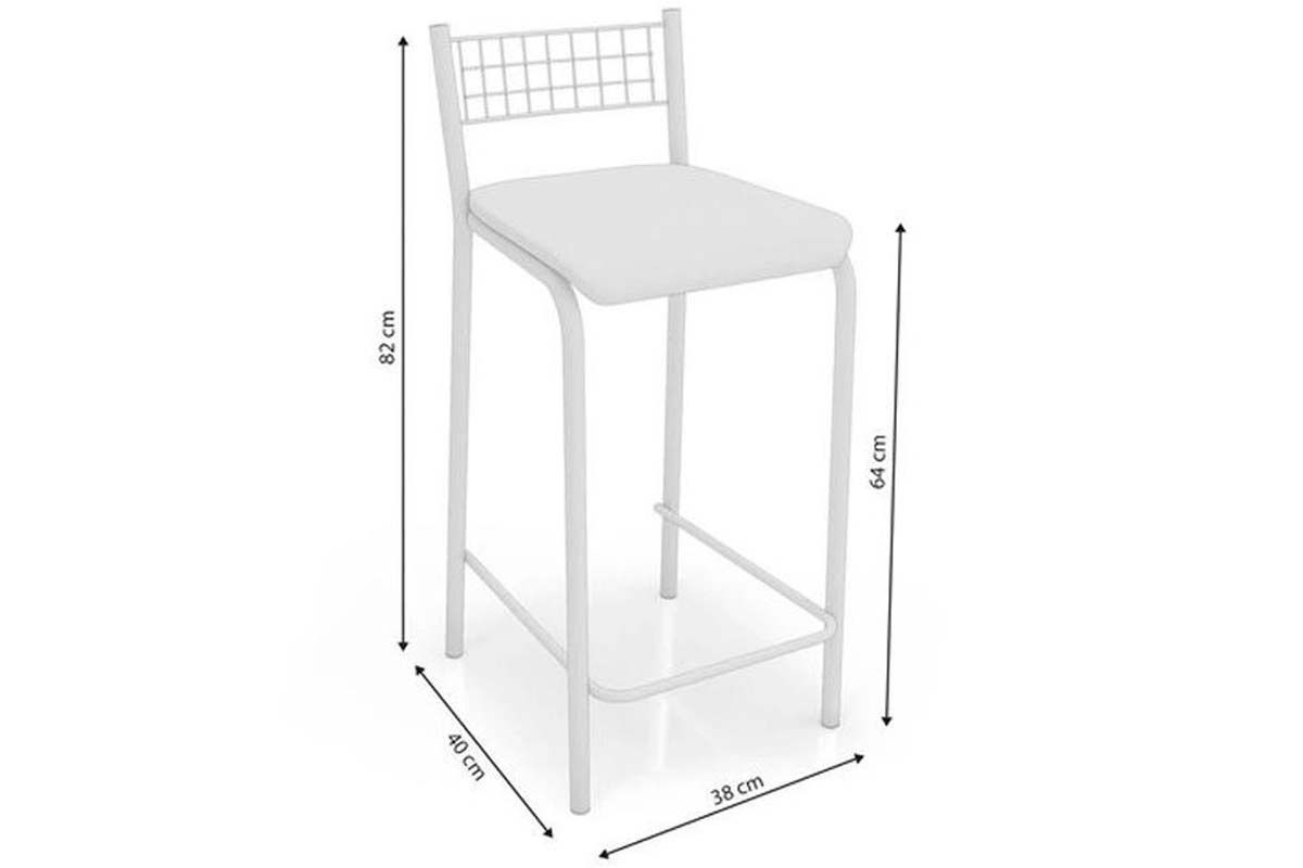 Banqueta Sala de Jantar Zurique B605 Kit 6 Un Kappesberg
