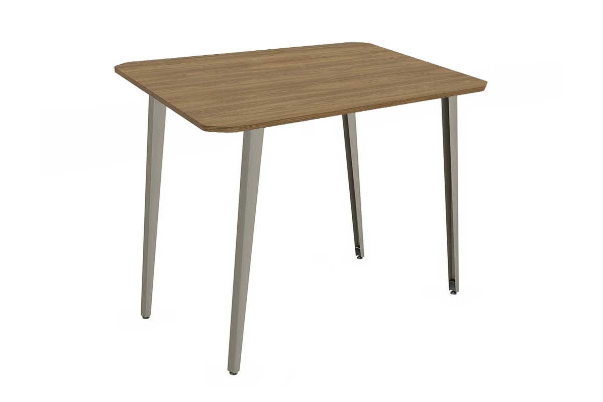 Mesa Jantar Iguaçu Aço c/ Tampo Madeirado 90x90cm Kappesberg