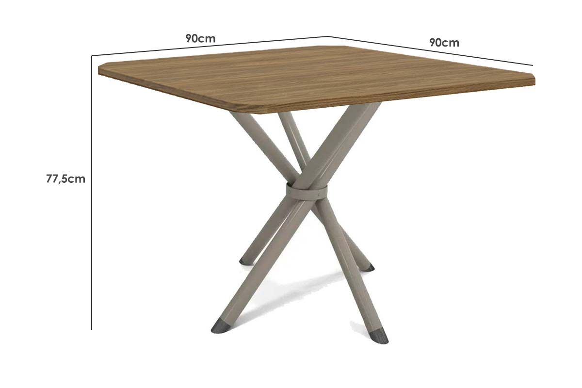 Mesa Jantar Volga c/ Tampo 90cm Kappesberg