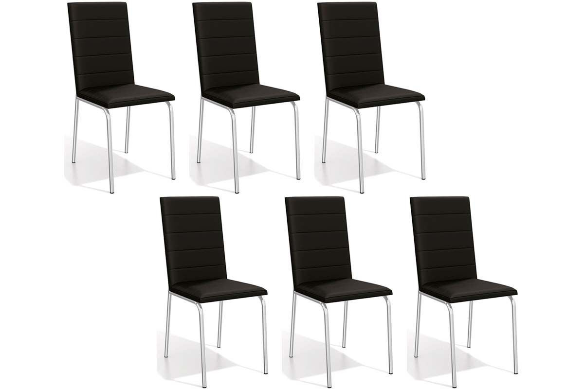 Cadeira Jantar Amsterdã C091CR Aço Kit 6 Un Kappesberg