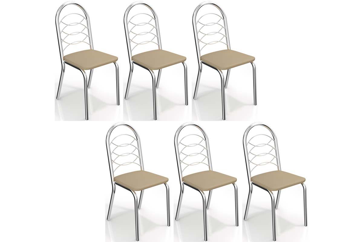 Cadeira Jantar Holanda C009CR Aço Kit 6 Un Kappesberg