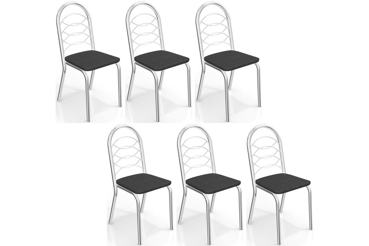 Cadeira Jantar Holanda C009CR Aço Kit 6 Un Kappesberg