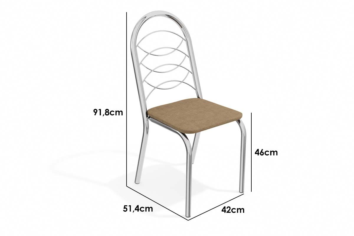 Cadeira Jantar Holanda C009CR Aço Kit 6 Un Kappesberg