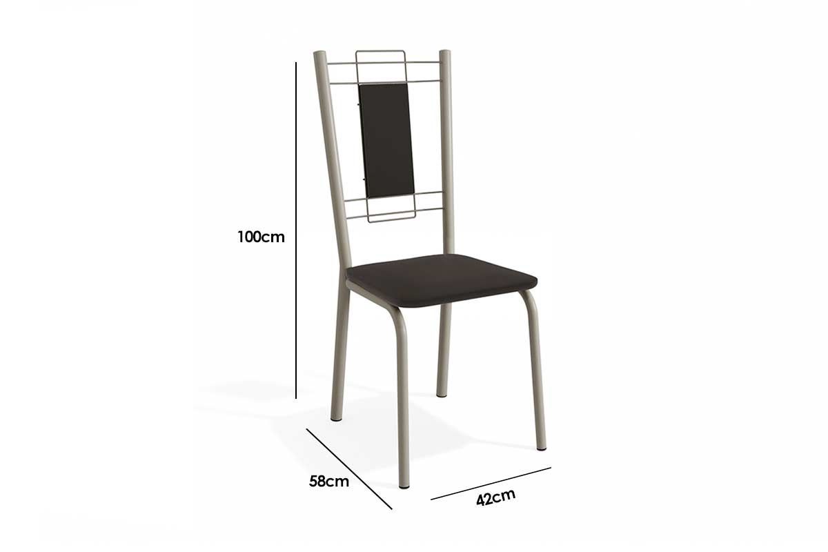 Cadeira Jantar Florença C005NK Aço Kit 6 Un Kappesberg