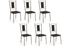 Cadeira Jantar Florença C005NK Aço Kit 6 Un Kappesberg