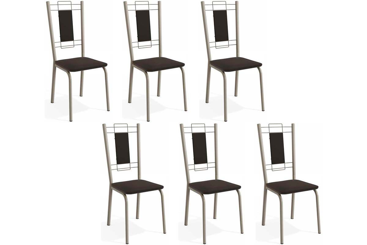 Cadeira Jantar Florença C005NK Aço Kit 6 Un Kappesberg