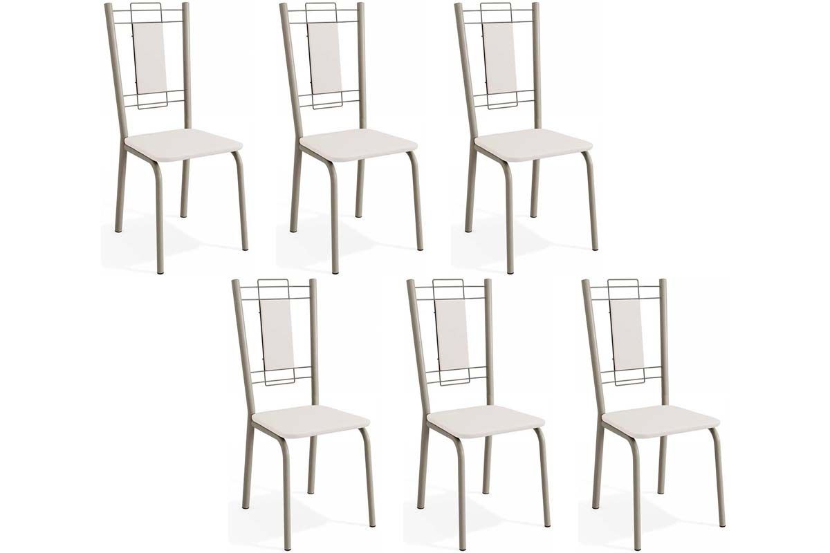 Cadeira Jantar Florença C005NK Aço Kit 6 Un Kappesberg