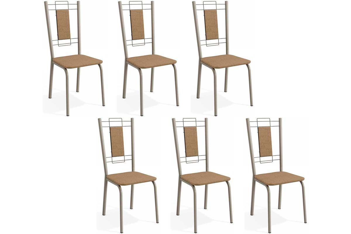 Cadeira Jantar Florença C005NK Aço Kit 6 Un Kappesberg