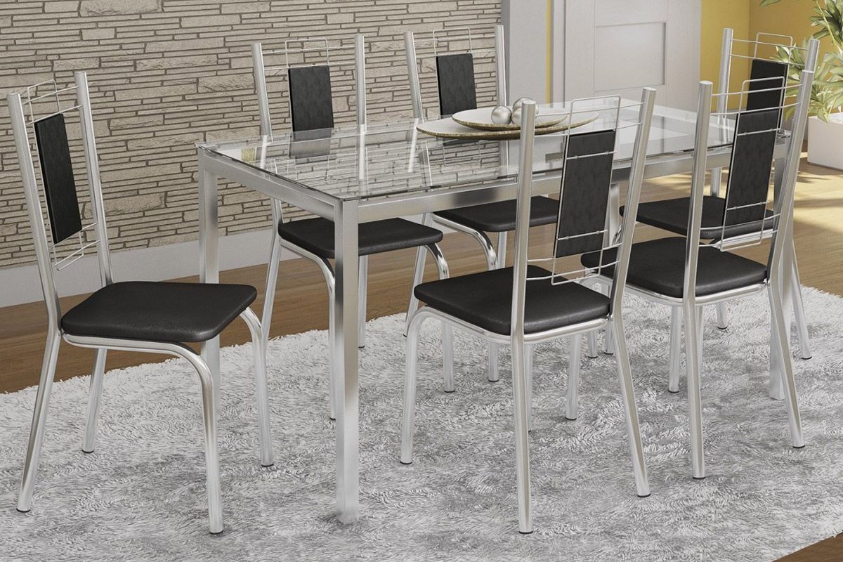 Cadeira Jantar Florença C005CR Aço Kit 6 Un Kappesberg