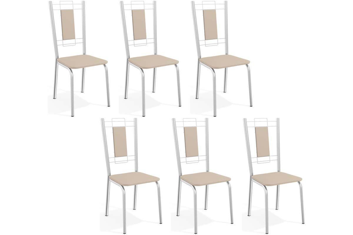 Cadeira Jantar Florença C005CR Aço Kit 6 Un Kappesberg