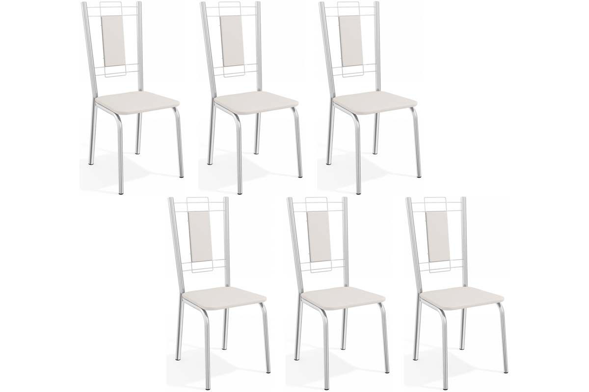 Cadeira Jantar Florença C005CR Aço Kit 6 Un Kappesberg