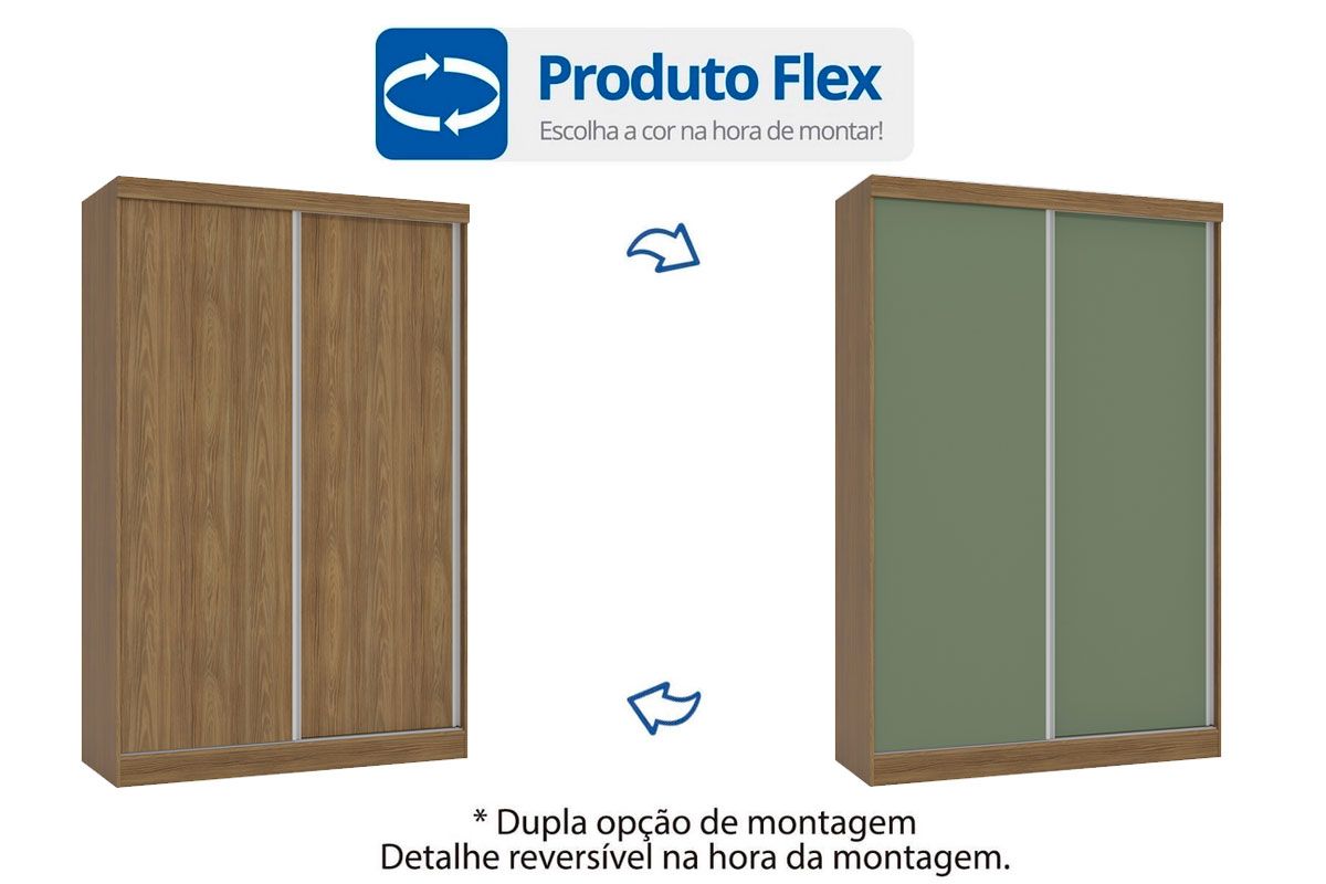 Guarda Roupa Solteiro 2 Portas Correr N571 Kappesberg