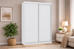 Guarda Roupa Solteiro 2 Portas Correr N571 Kappesberg - Flex Branco/Branco ou Macadamia