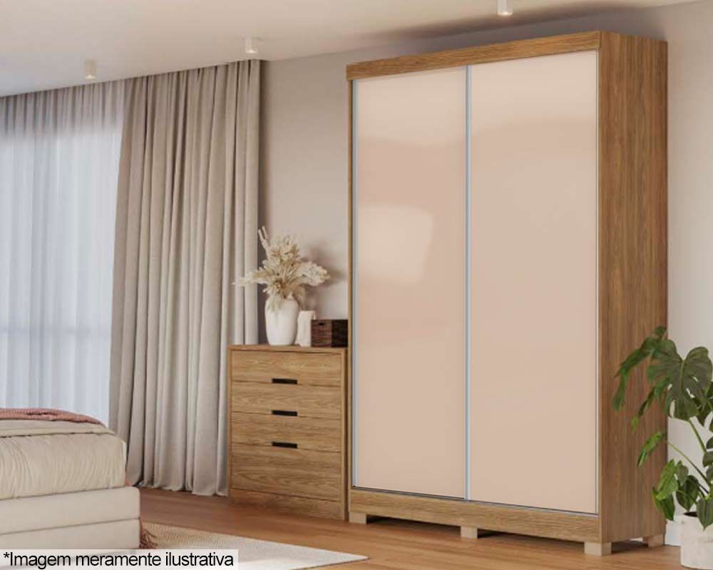 Guarda Roupa Solteiro 2 Portas de Correr e 2 Gavetas c/Pés CB02N571 Kappesberg