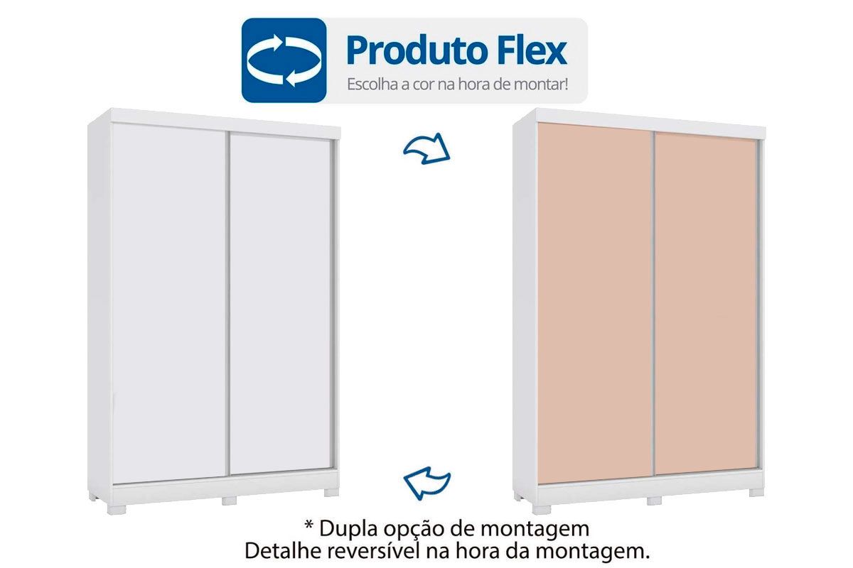 Guarda Roupa Solteiro 2 Portas de Correr e 2 Gavetas c/Pés CB02N571 Kappesberg