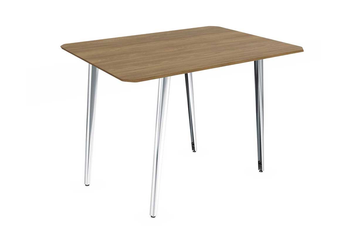 Mesa Jantar Iguaçu Aço c/ Tampo Madeirado 136x90cm Kappesberg