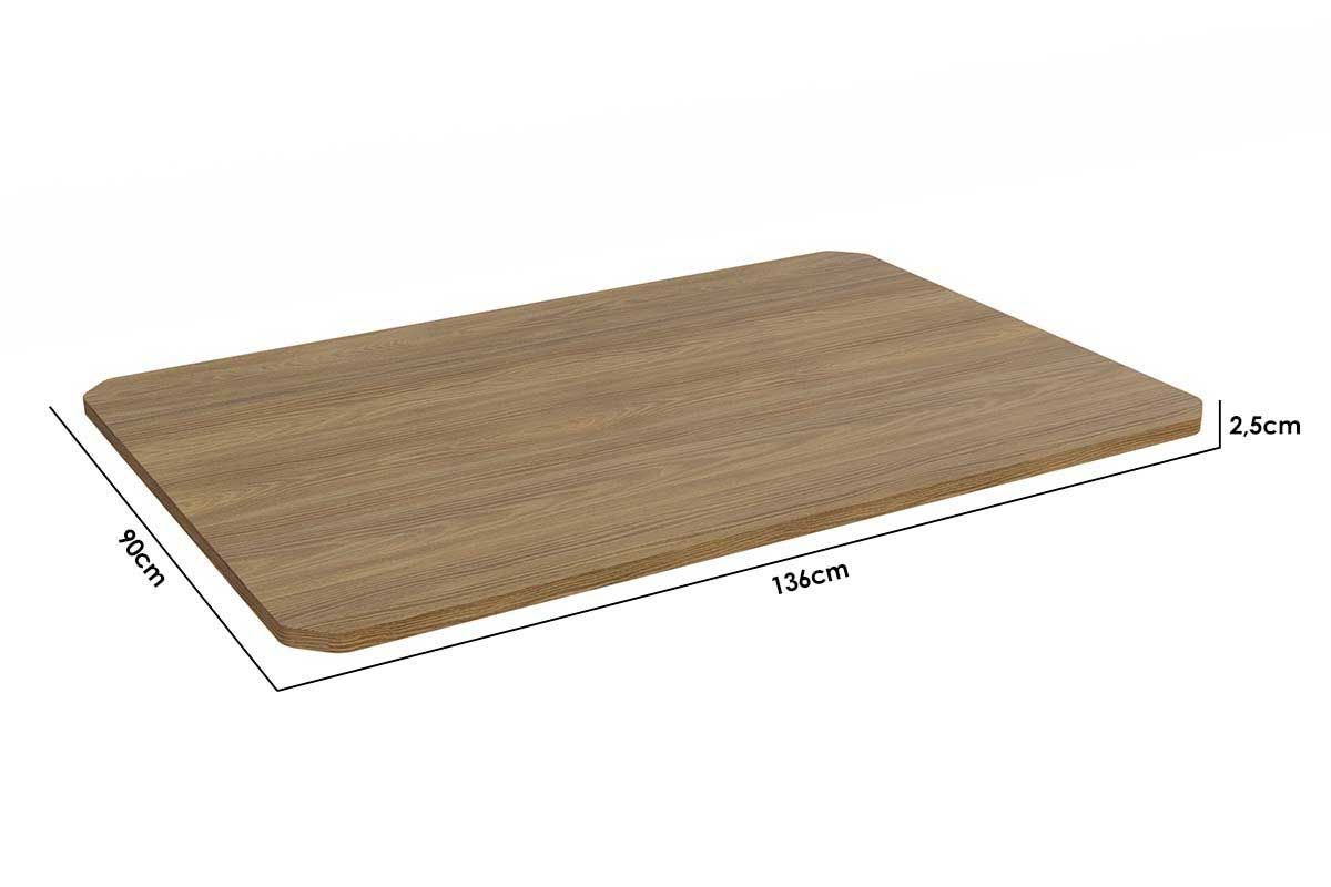 Mesa Jantar Iguaçu Aço c/ Tampo Madeirado 136x90cm Kappesberg