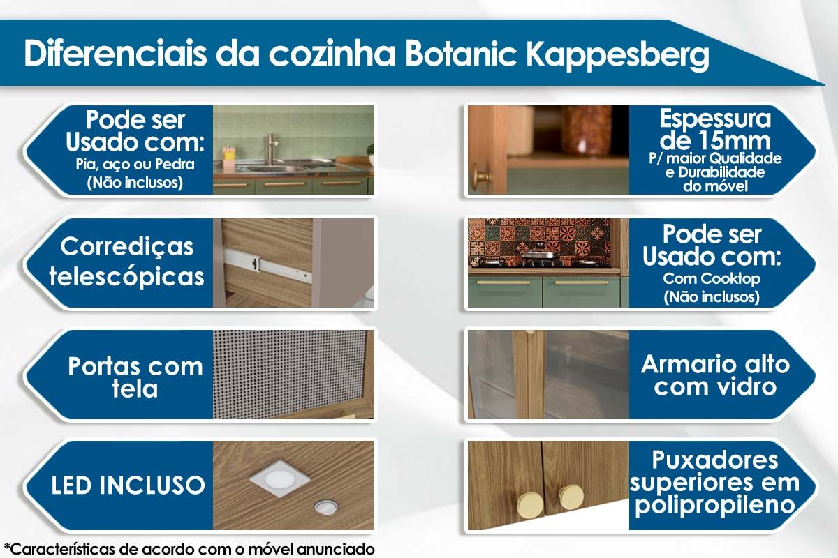 Cozinha Completa Kappesberg 4 Peças Botanic M656