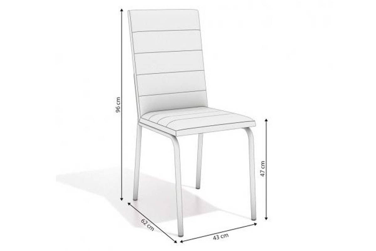 Sala Jantar Mesa Iguaçu c/ Tampo de Madeira 90cm e 4 Cadeiras Amsterdã - Kappesberg