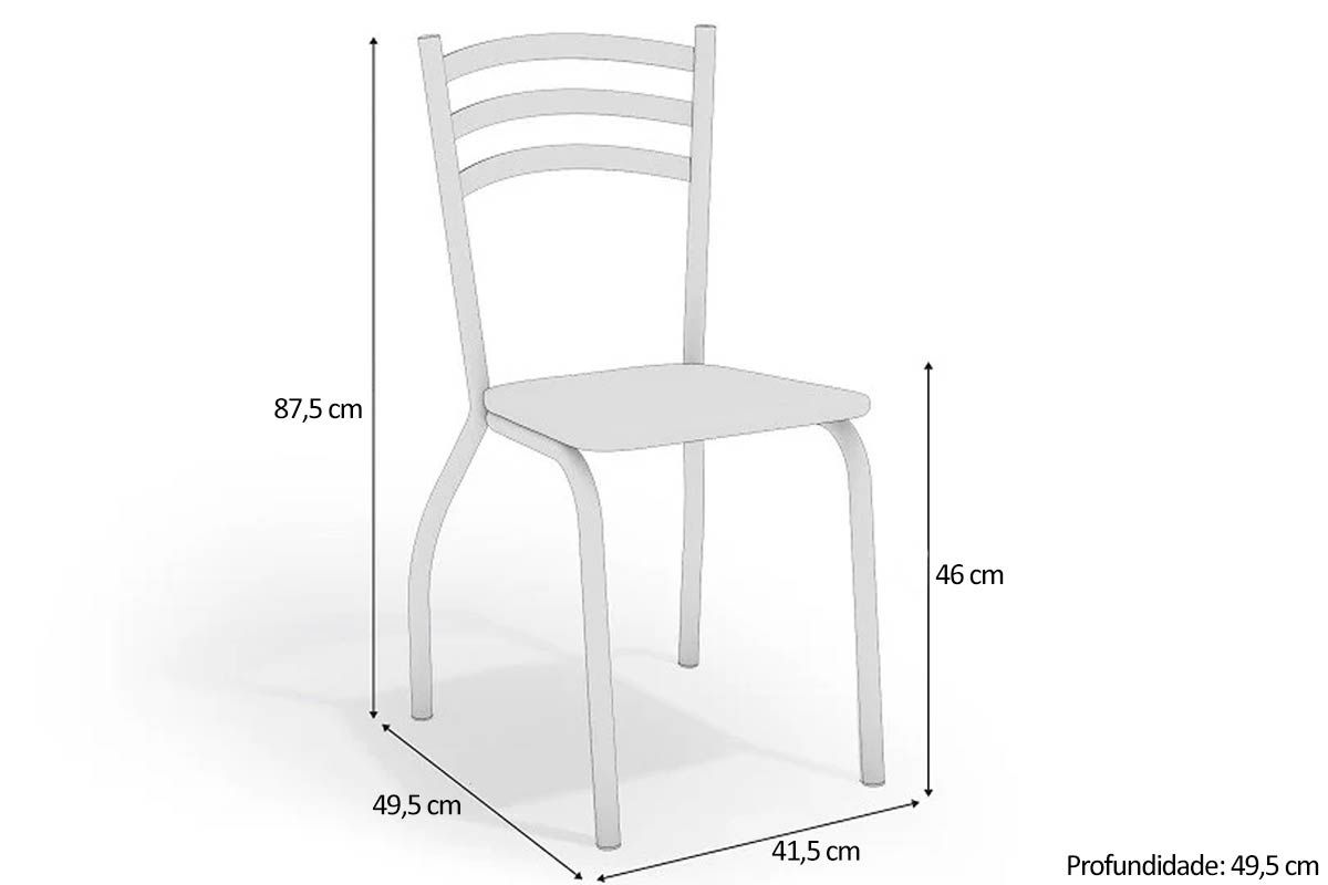 Sala Jantar Mesa Iguaçu c/ Tampo de Madeira 136cm e 4 Cadeiras Portugal - Kappesberg