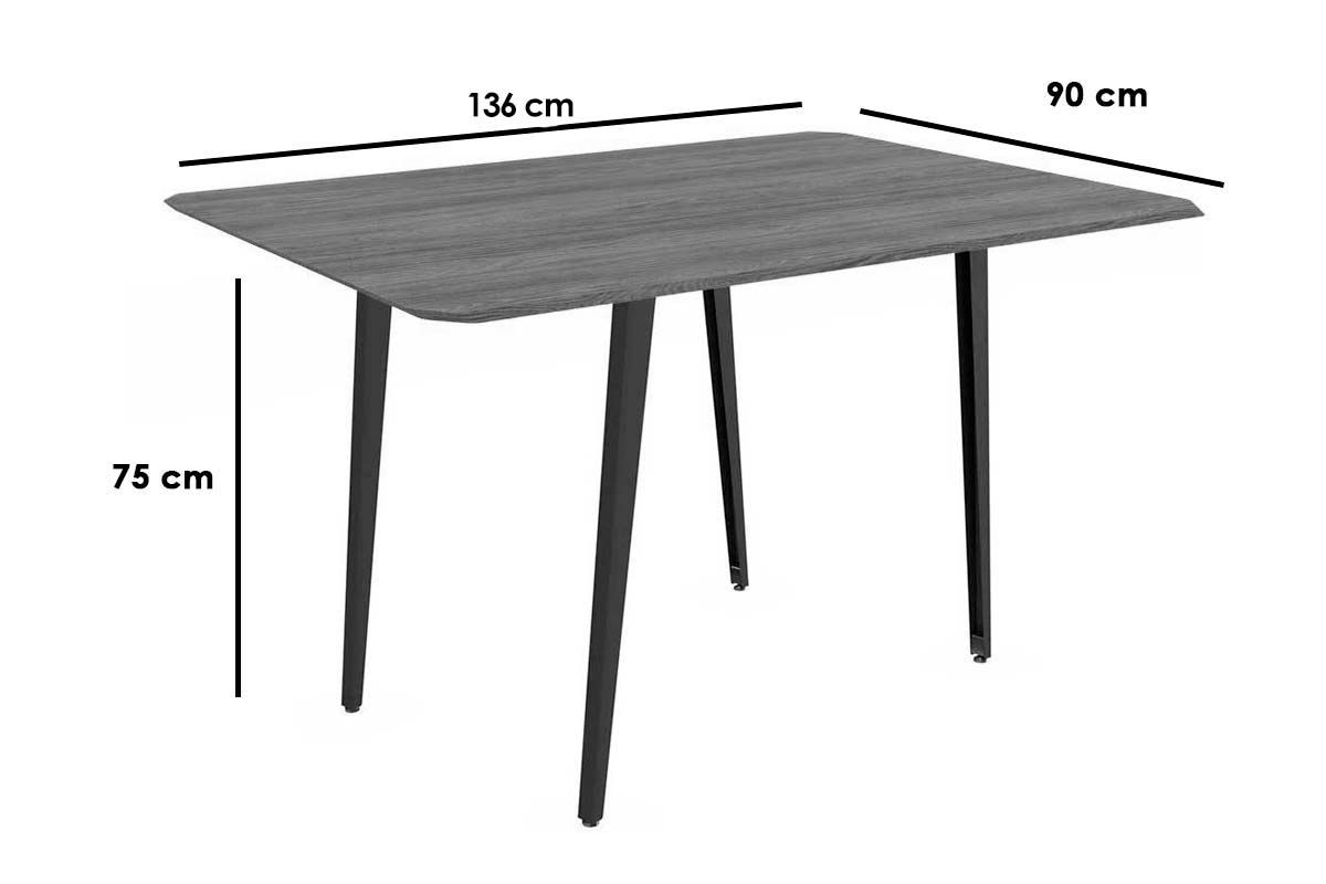 Sala Jantar Mesa Iguaçu c/ Tampo de Madeira 136cm e 4 Cadeiras Portugal - Kappesberg