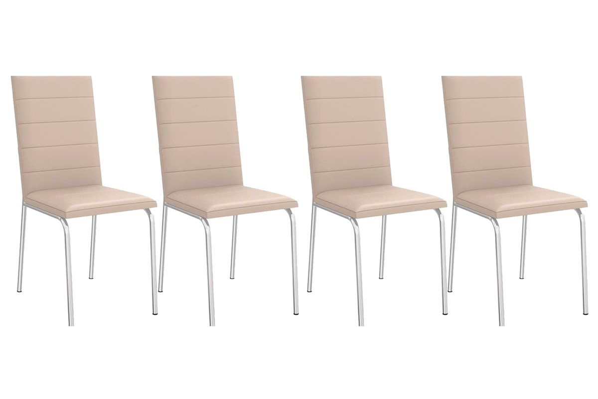 Sala Jantar Mesa Loire c/ Tampo de Madeira 90cm + 4 Cadeiras Amsterdã - Kappesberg