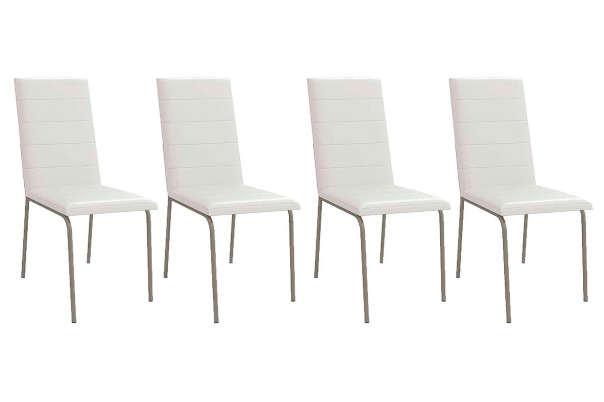 Sala Jantar Mesa Loire c/ Tampo de Madeira 90cm + 4 Cadeiras Amsterdã - Kappesberg