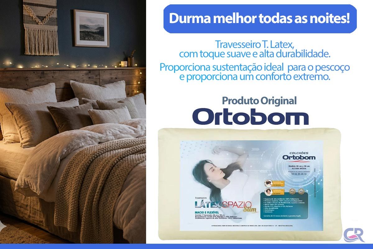 Travesseiro Látex Spazio Slim Anatômico Ortobom