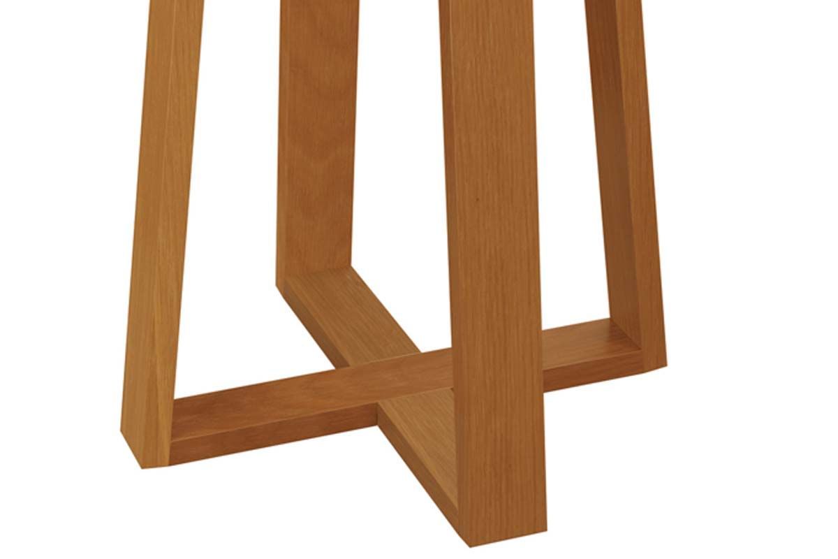 Mesa Jantar Elma Madeira Maciça c/ Tampo Madeirado c/ Vidro 135x105cm Kappesberg
